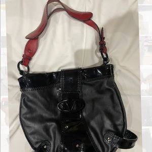 Vintage Valentino Garavani black and red hobo bag